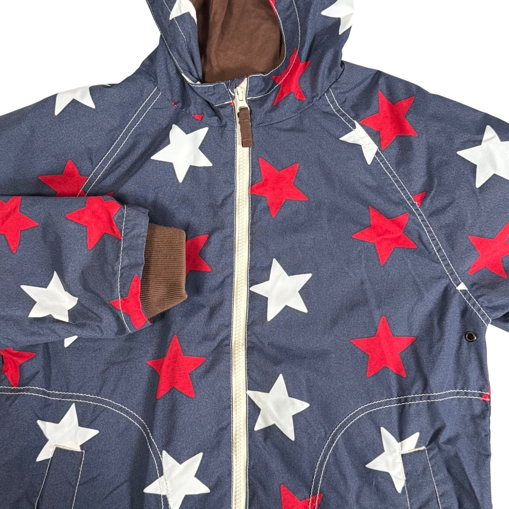 Mini Boden Unisex Star All Over Print Hooded Windbreaker Anorak Jacket 9-10Y